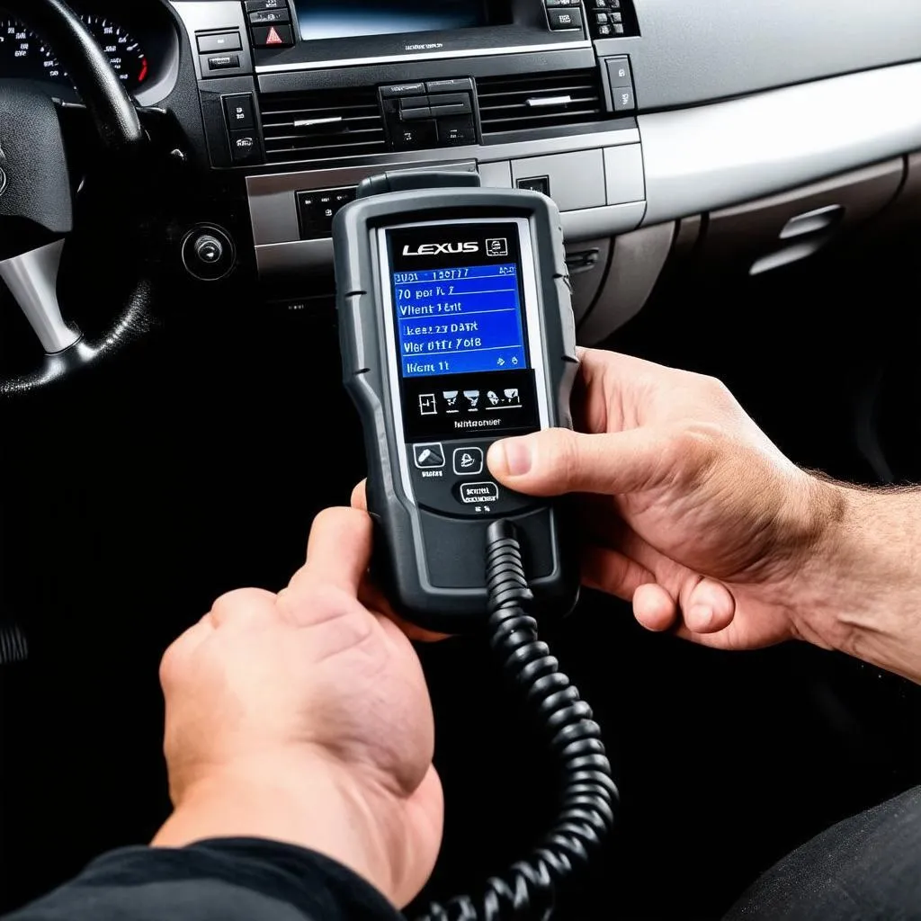 OBD2 scanner in use